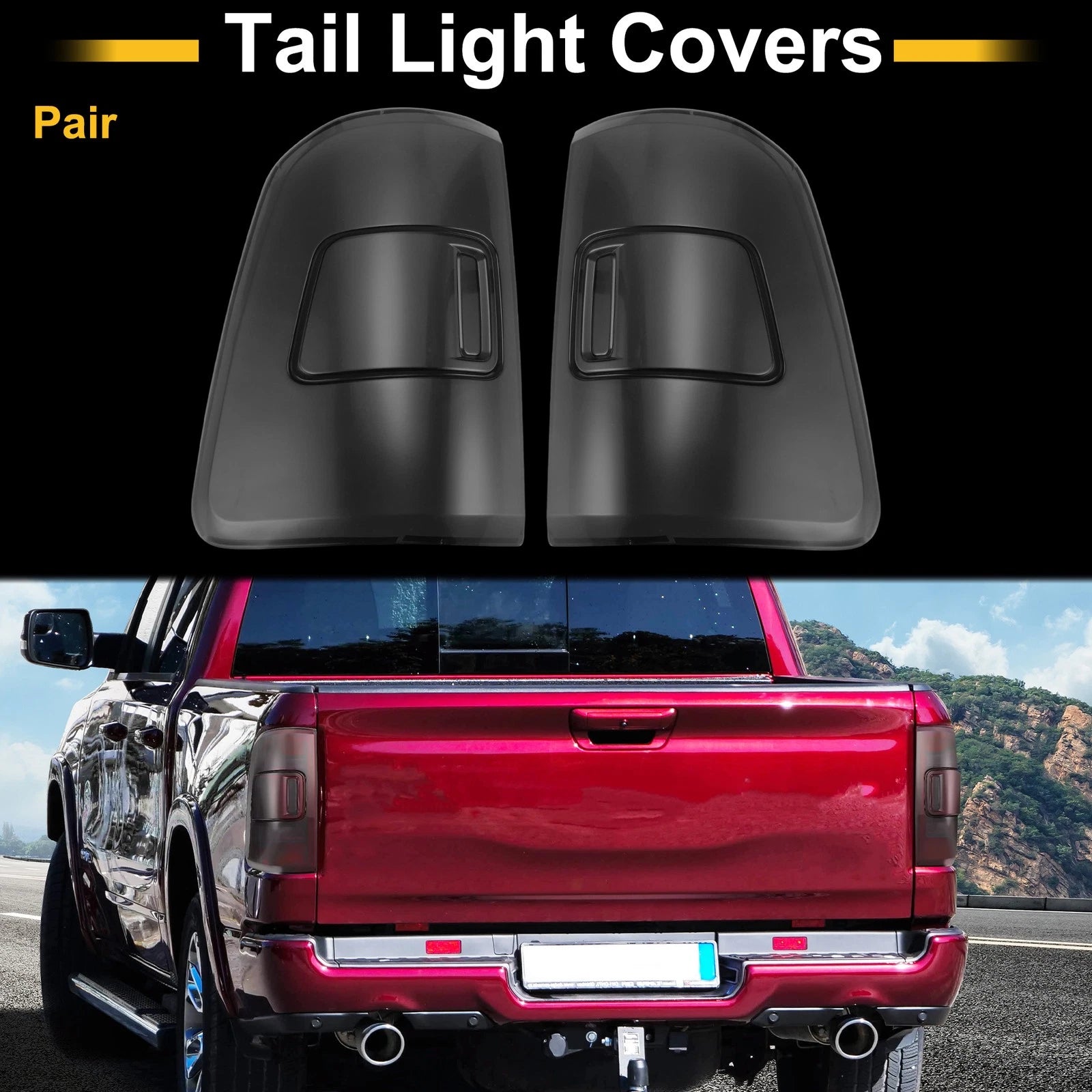 Tail Light Cover Trim for Dodge Ram 1500 2500 3500 (2019–2024)