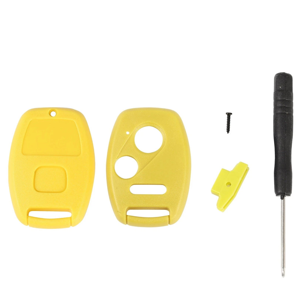 Key Fob Shell Case for Honda (2003–2012) - Yellow, Screw Driver Included