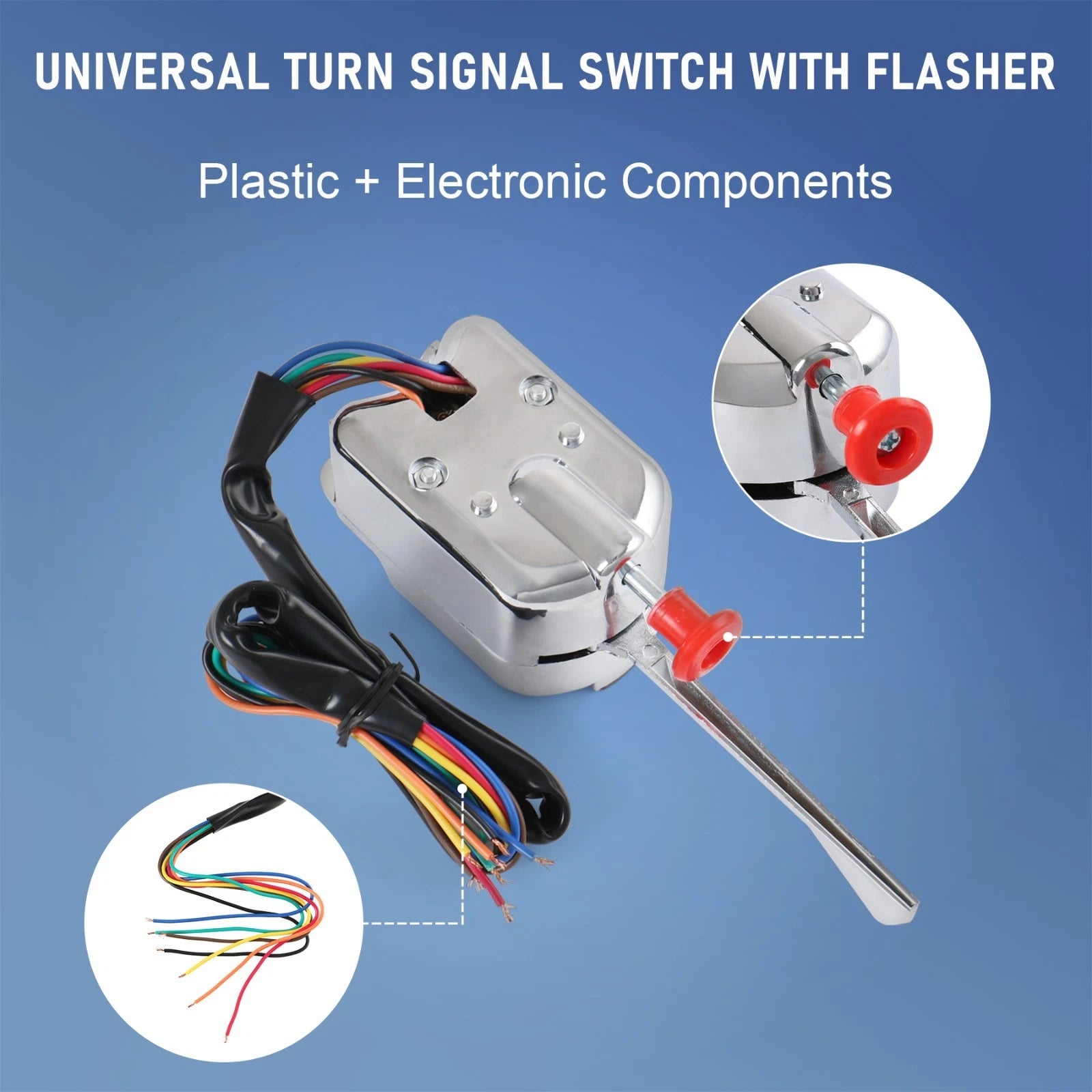 Turn Signal Switch with Flasher Chrome for Ford GM (Universal)
