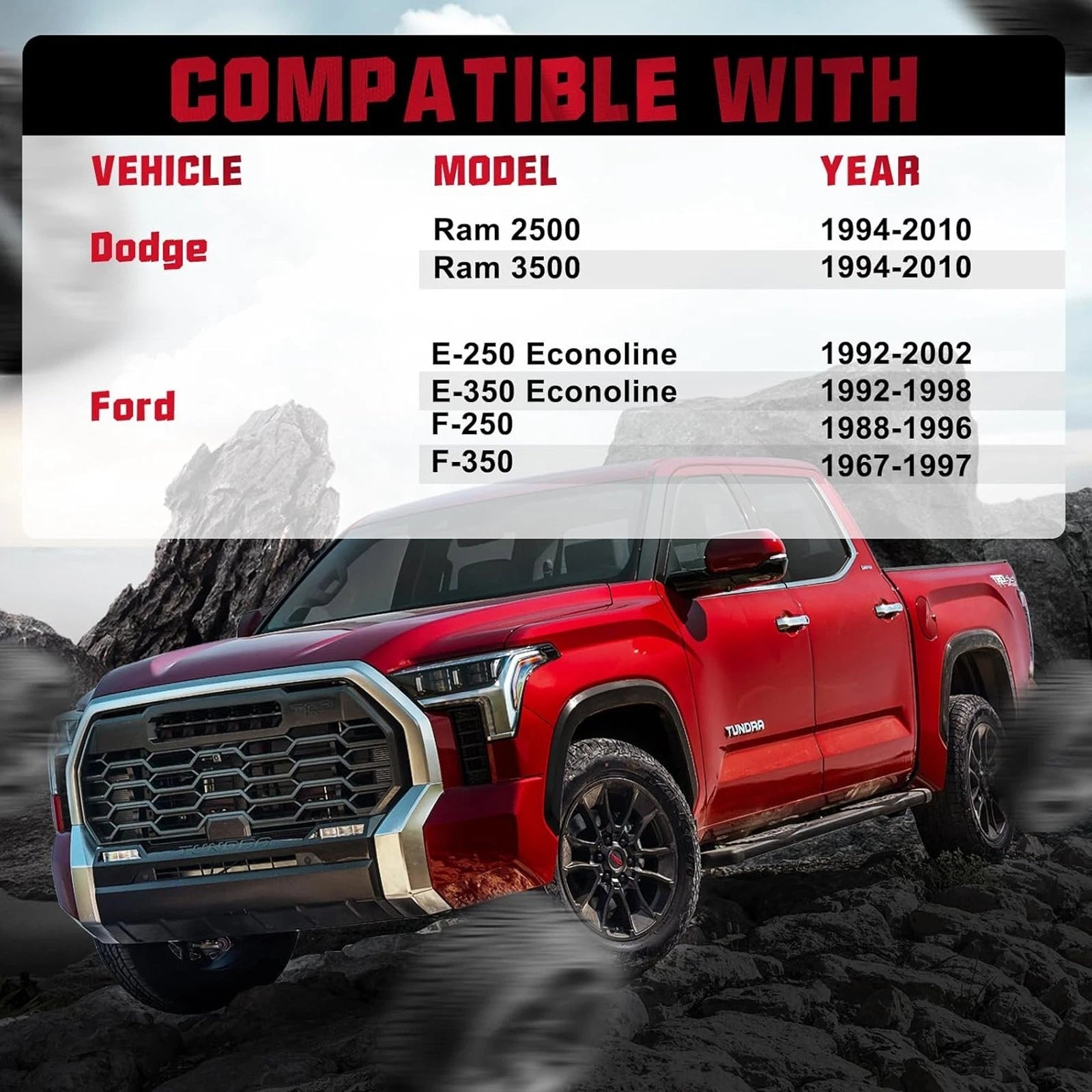 Set of 4 Wheel Spacers 2 Inch 8x6.5 9/16 Studs for Dodge Ram 2500 (1994–2001)
