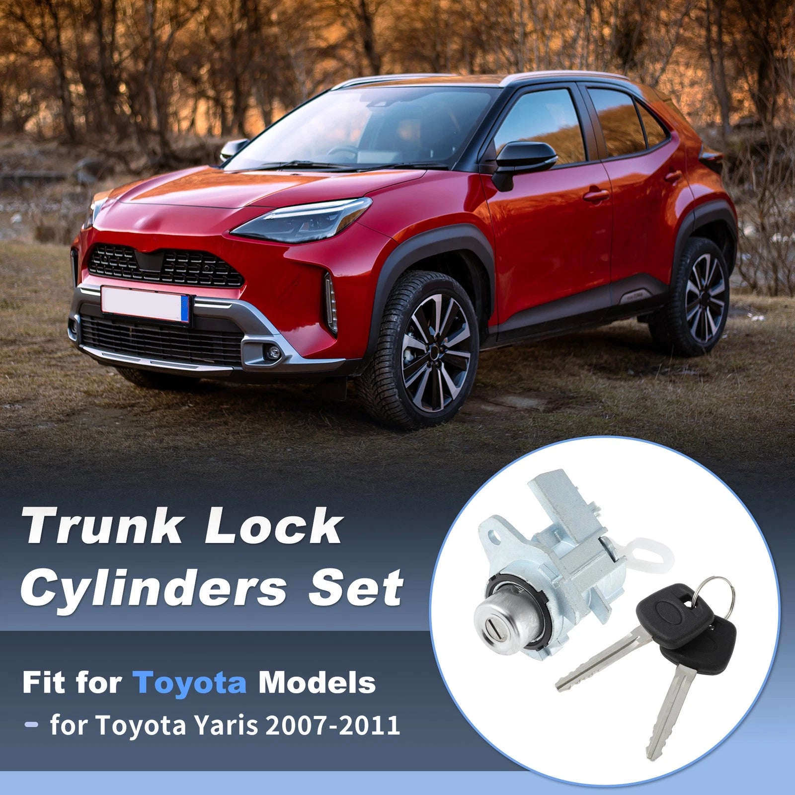Trunk Door Lock Cylinder Kit with Keys for Toyota Yaris (2007–2011) No.6905552450