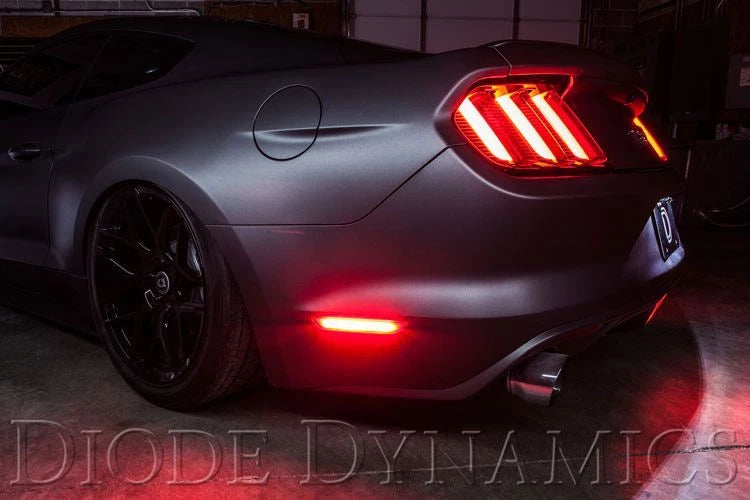 Pair Red LED Rear Side Marker Lights for 2015-2020 Ford Mustang