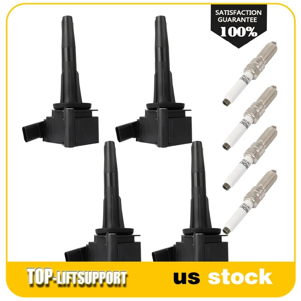 Set of 4 Ignition Coils and 4 Spark Plugs for Cadillac XT4 2.0L