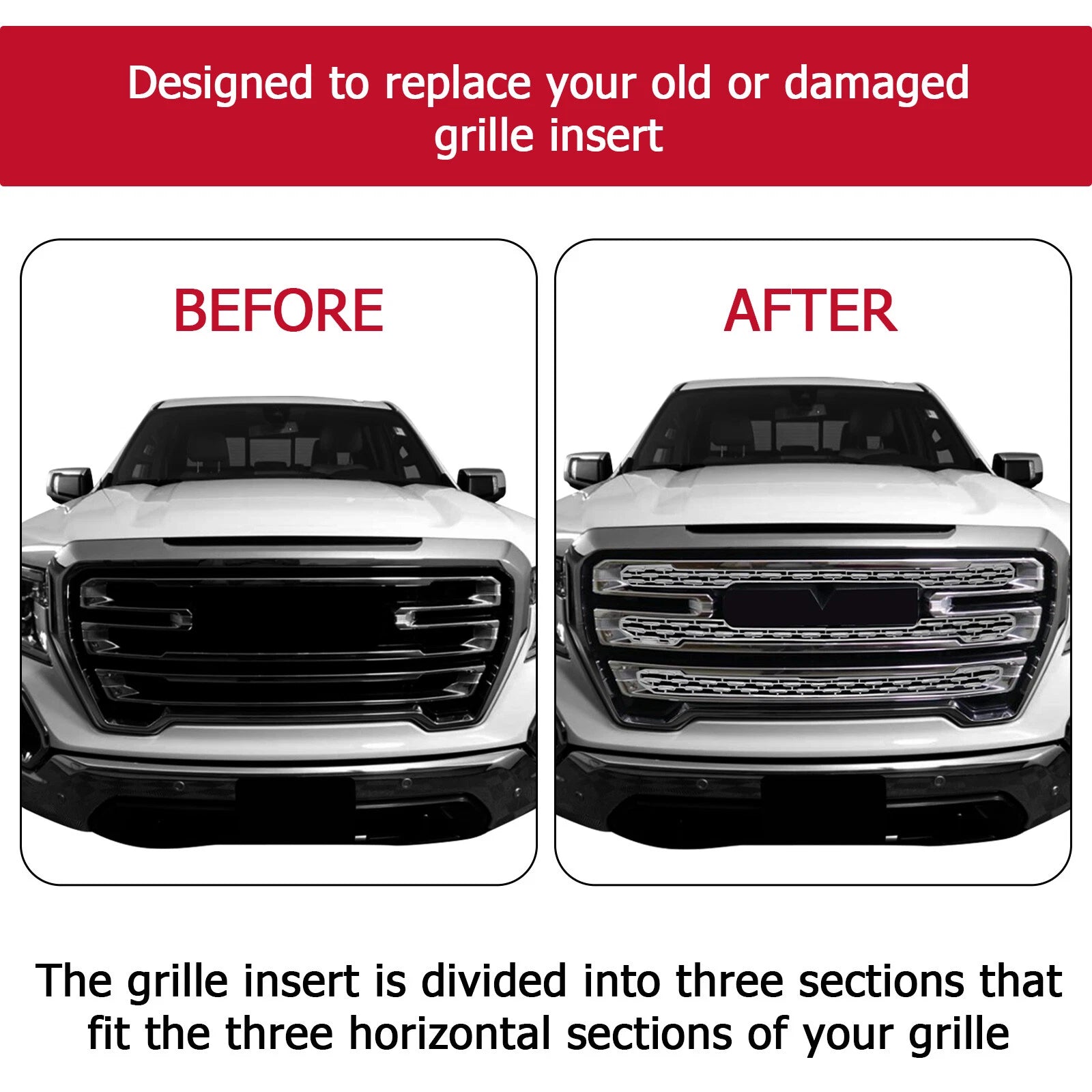 Chrome Grille Mesh Insert for GMC Sierra 1500 SLT (2019-2022)