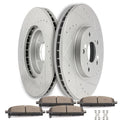 Front Drilled & Slotted Brake Rotors with Metallic Pads for Acura MDX (2003–2005)