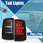 Full LED Bar Smoke Tail Lights for Dodge Ram 1500 2500 3500 (2009–2018)