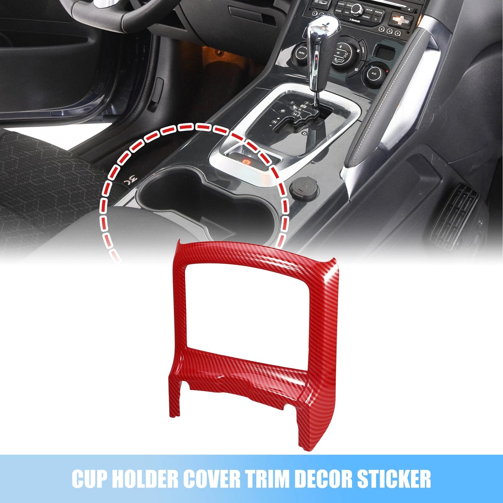 1 Pc Red Cup Holder Cover Trim Sticker for Dodge Charger, Chrysler  767153534553