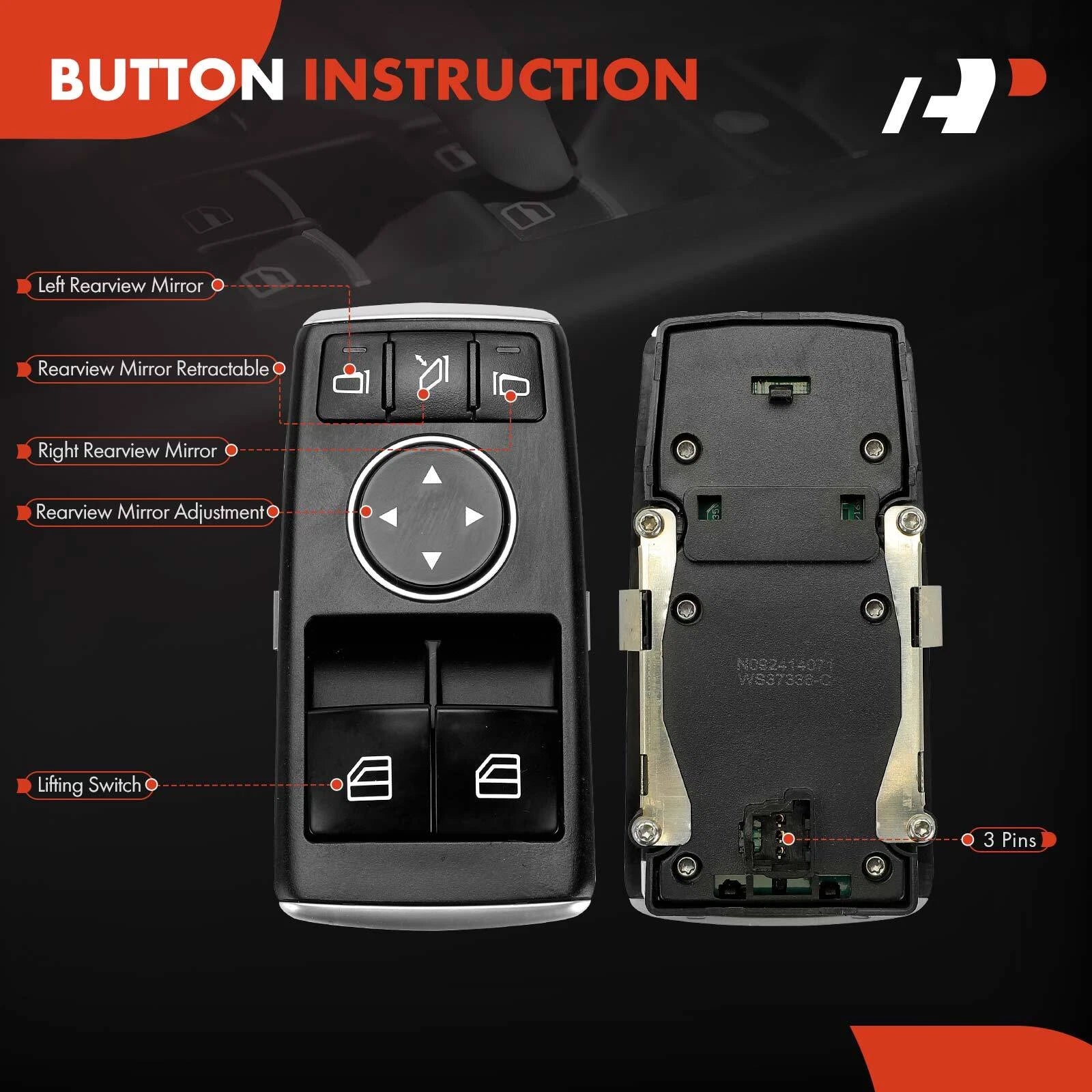 Power Window Switch for Mercedes SL400 SL450 SL550 (2015–2016)