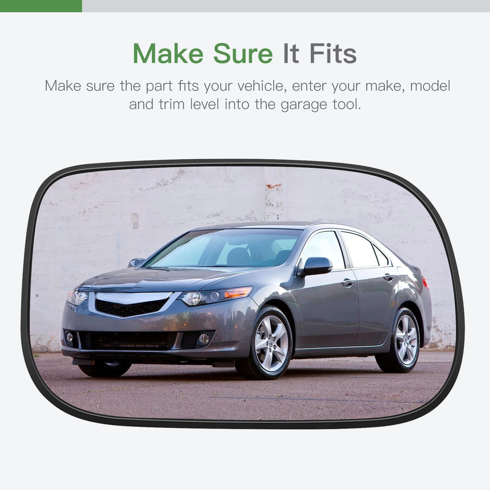 Passenger Side View Mirror Glass for Acura TSX/Honda Accord Hybrid (2005–2008)