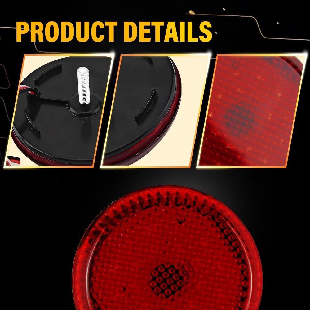 2X Red LED Rear Bumper Reflector Brake Stop Lights for Toyota Sienna (2007–2010) EPY