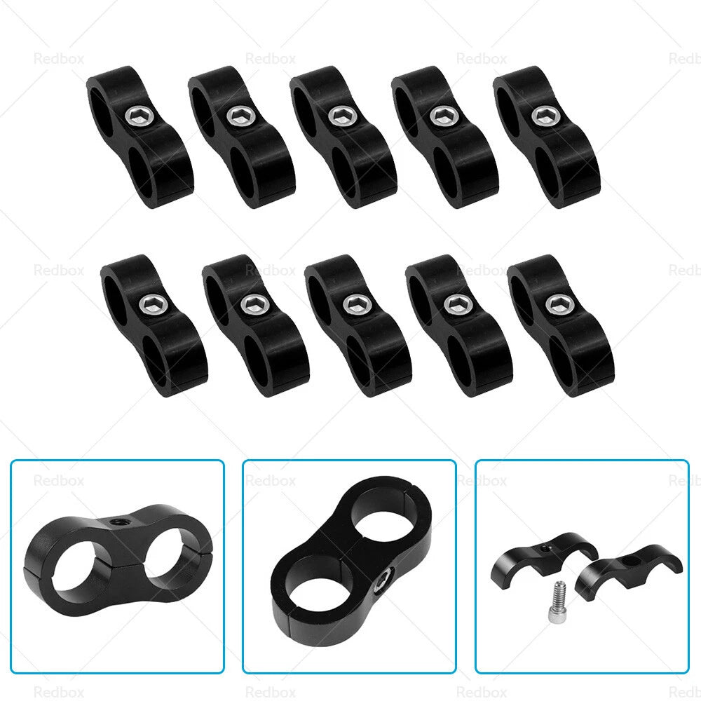 10x AN8 8AN Nylon Braided Fuel Oil Line Clamp Universal (02-Current)