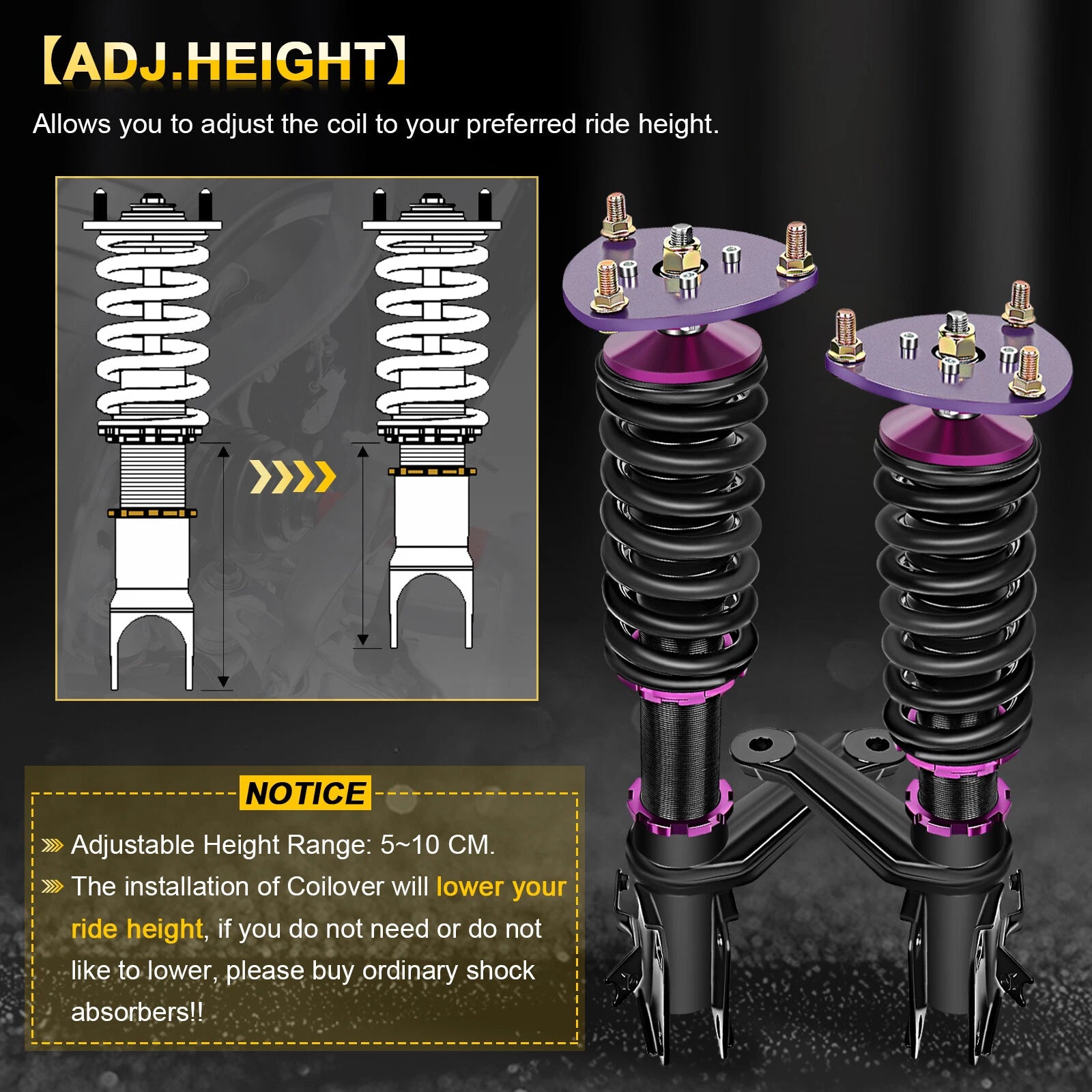 Coilovers for Acura RSX (2002–2006) Adjustable Height Suspension
