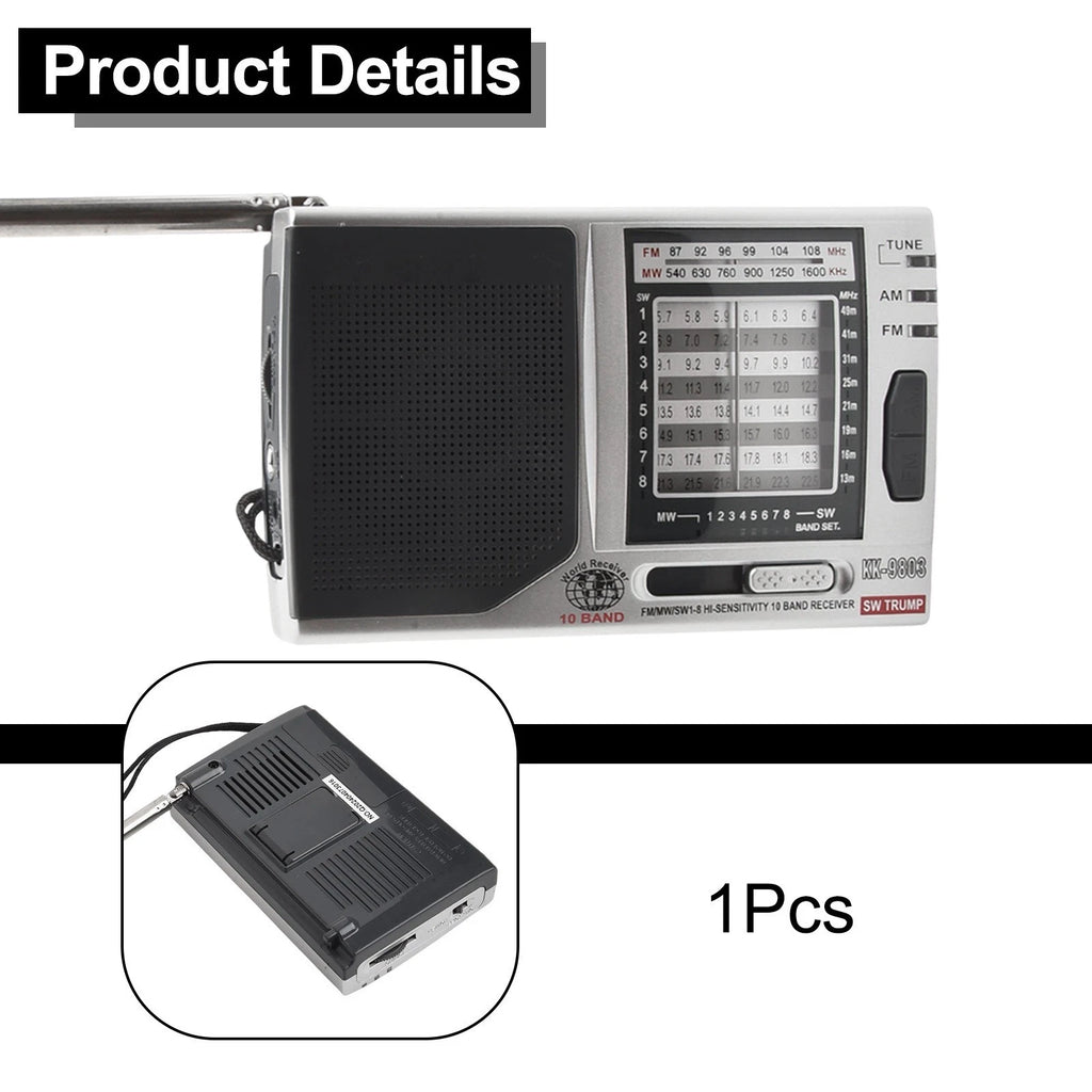 Lightweight Battery Powered Radio with Kickstand for Universal Use