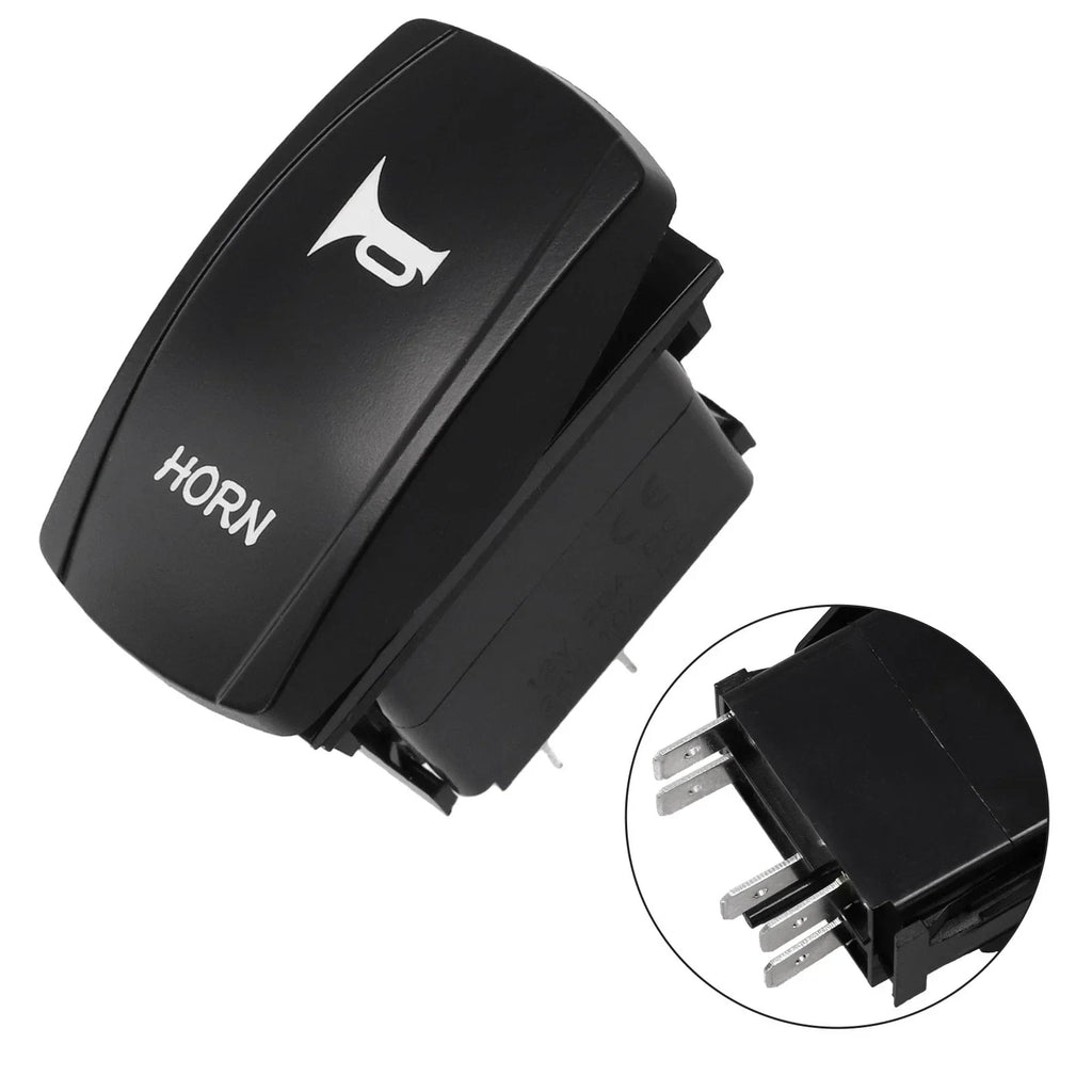 Rocker Switch Black ABS Blue LED Speaker Push Button for Car