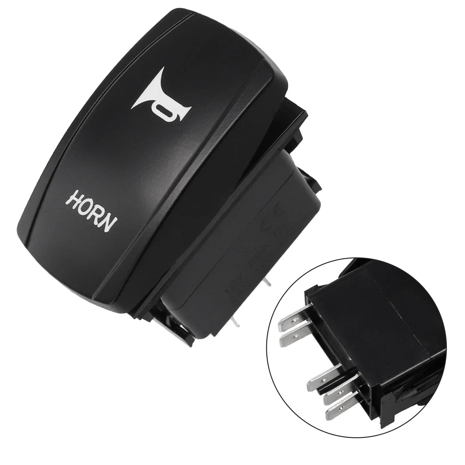 Rocker Switch Black ABS Blue LED Speaker Push Button for Car