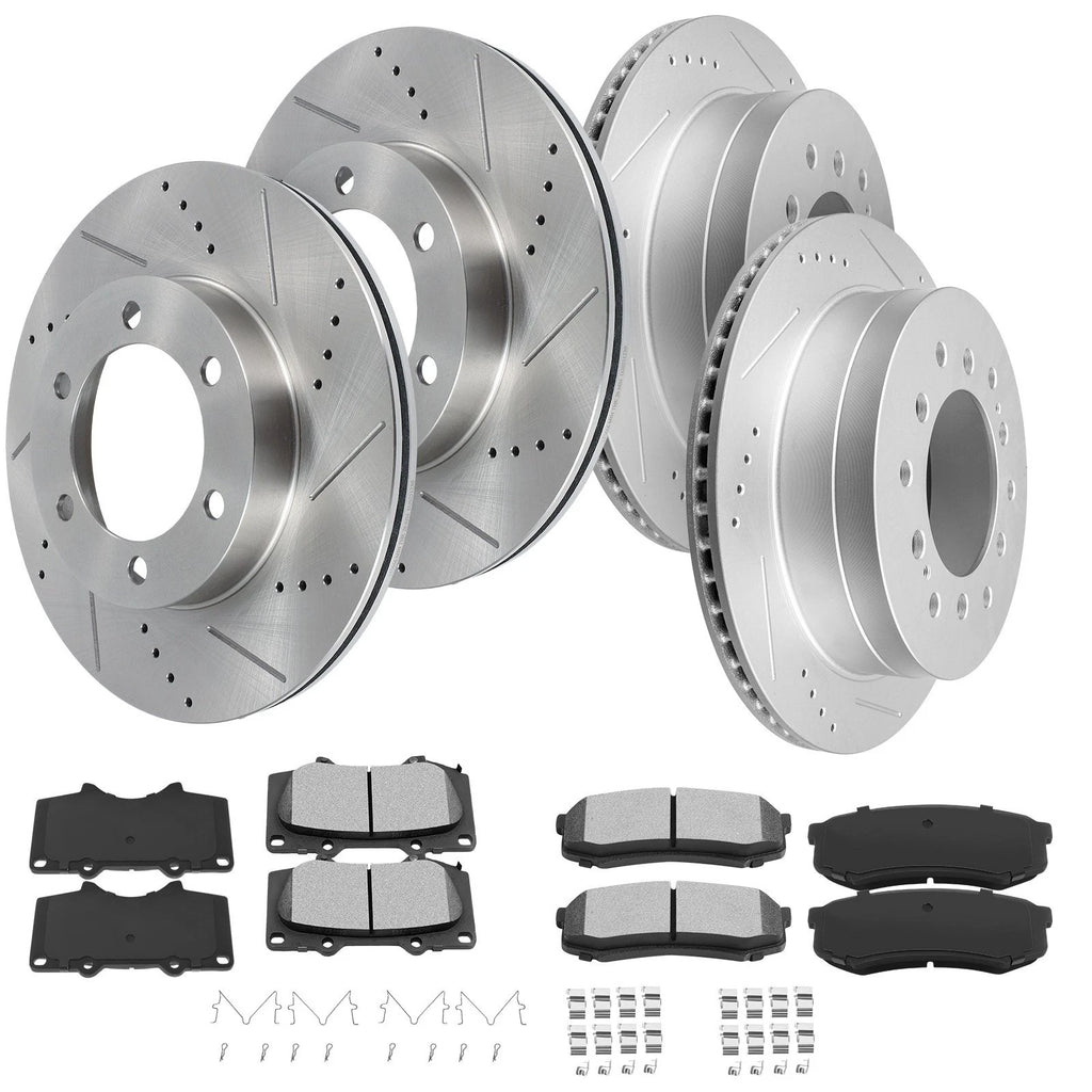Front & Rear Brake Rotors & Ceramic Pads for Toyota Sequoia (2004–2007)