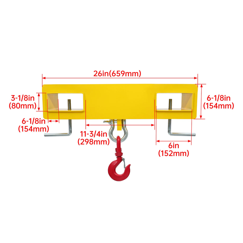 Lifting Hook with Swivel for Forklift Hoist Attachment (6600 lbs)