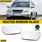 Set of 2 Power Heated Mirror Glass for Lexus RX300 RX330 RX350 RX400H (2004–2009)
