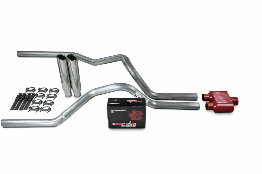 2.5" Dual Exhaust Kit for Chevy GMC 1500 (2015–2018) - Cherry Bomb Extreme