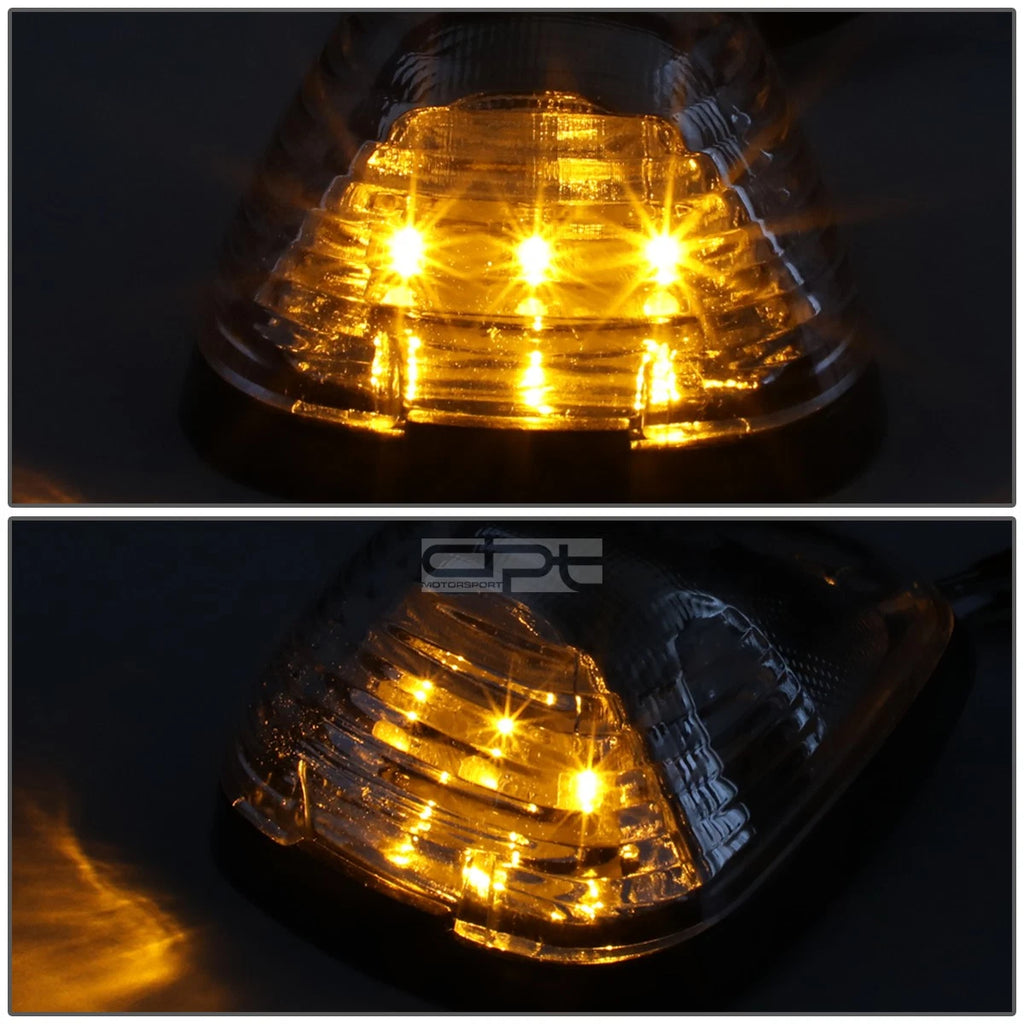 5Pcs Chrome Yellow LED Cab Roof Running Light for Ford Super Duty (1999–2016)