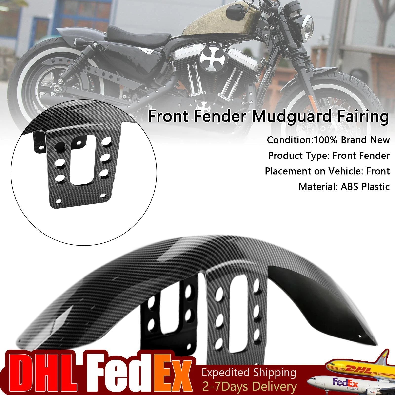 Front Fender Mudguard for Harley Sportster 883 1200 (1988–Present) Carbon