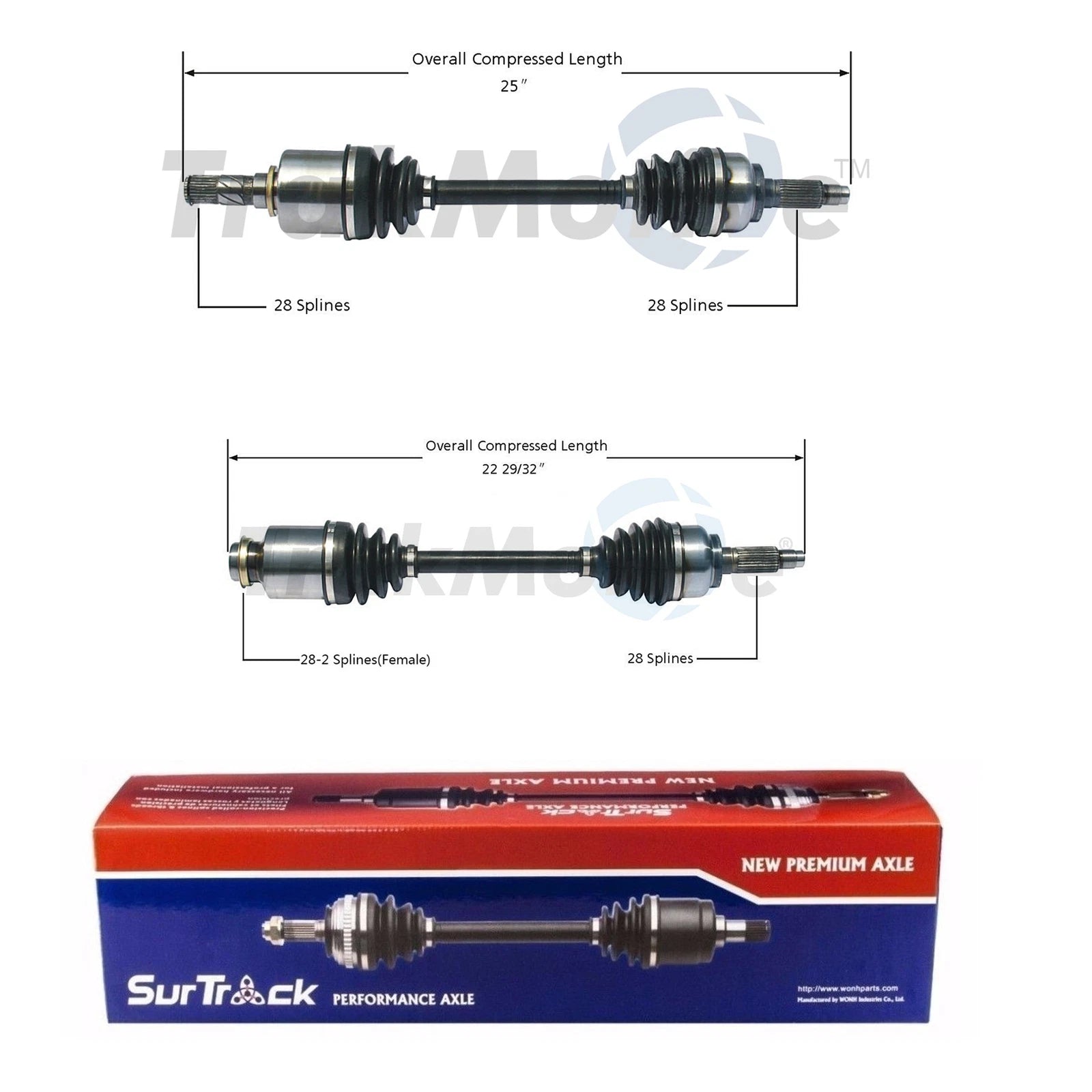 Set of 2 Front CV Axle Shafts for Mazda 3 (2005–2006)
