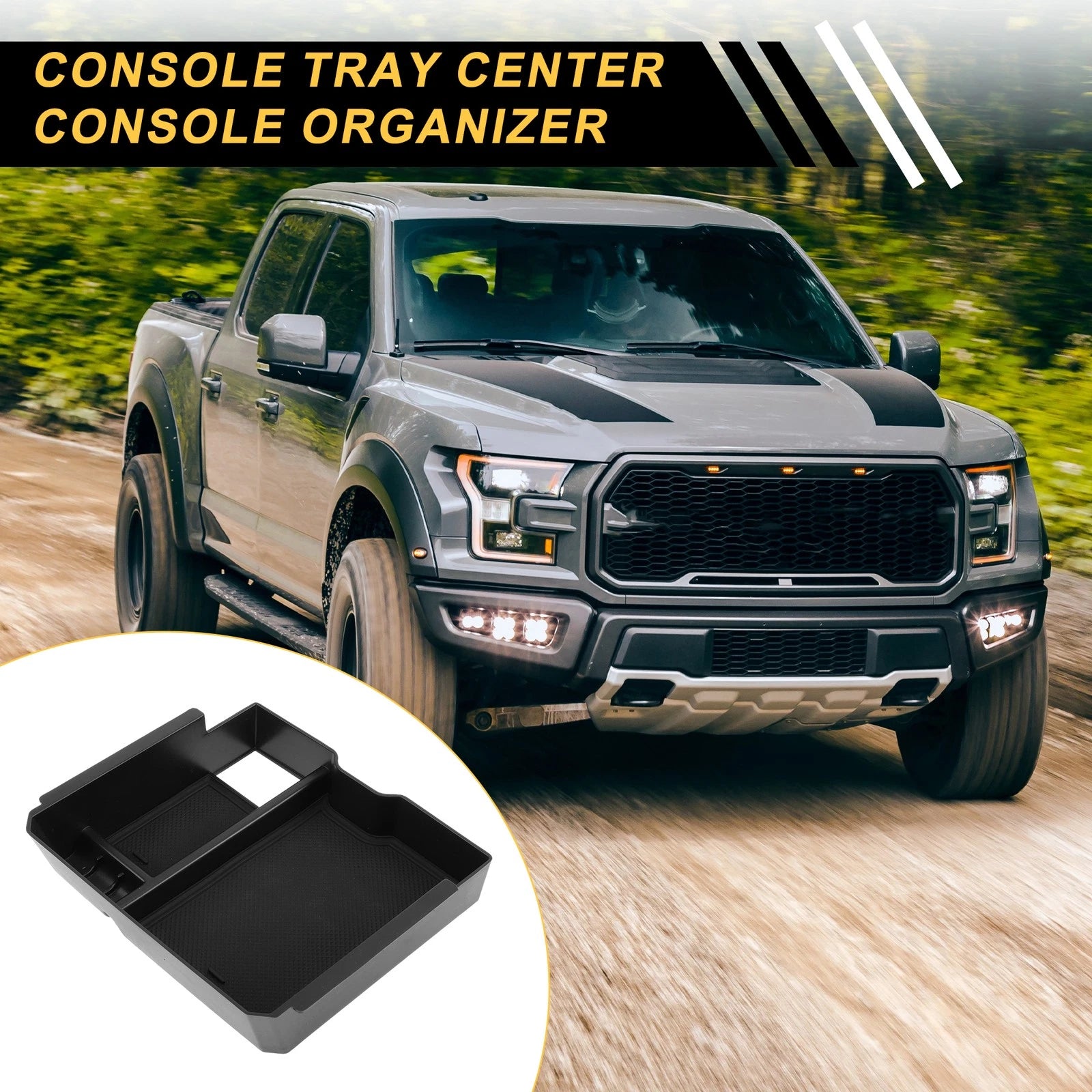 Center Console Armrest Organizer Tray for Ford Ranger T9/Raptor/Wildtrak (2019–2023)