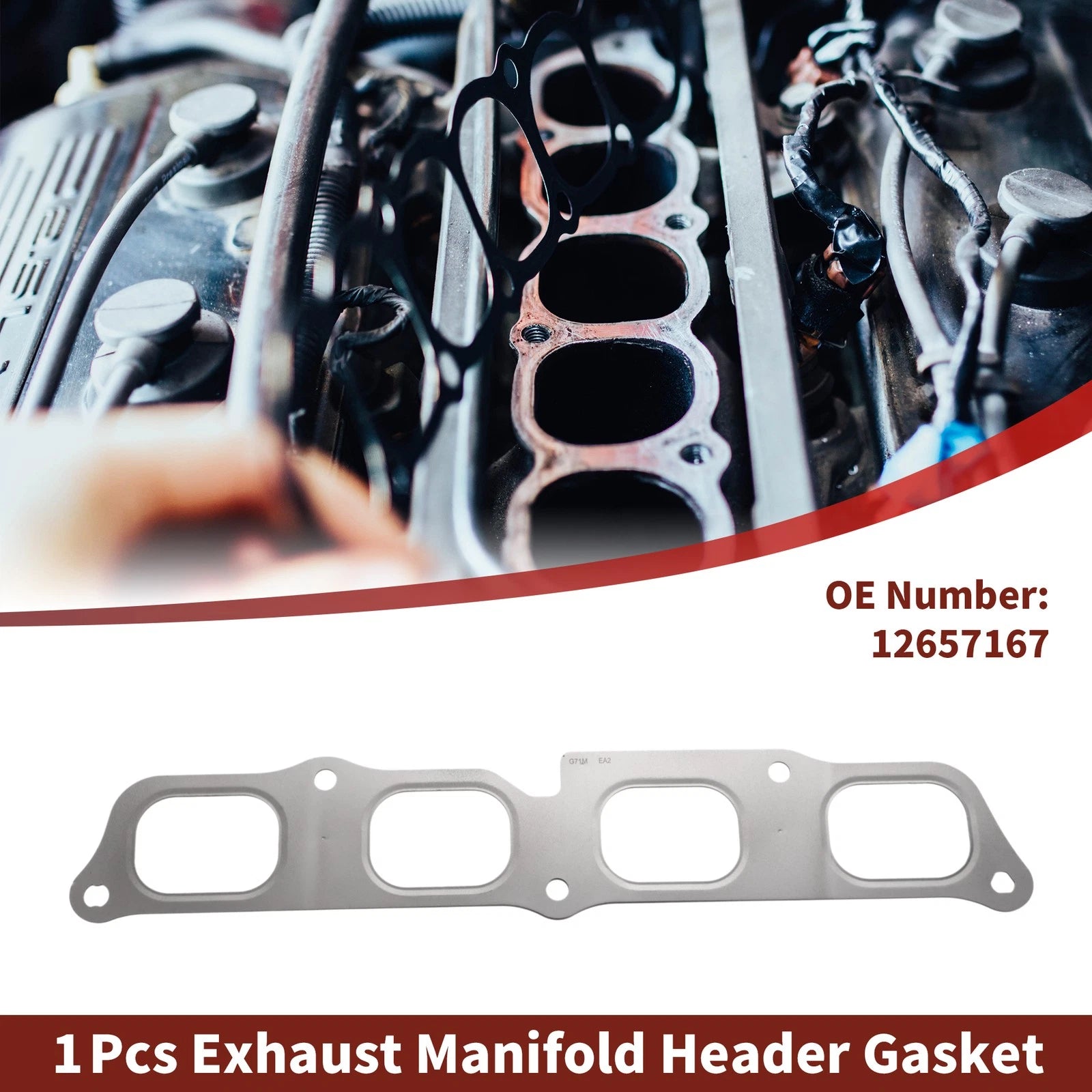 Exhaust Manifold Header Gasket for Chevrolet Malibu/Camaro (No. 12657167)