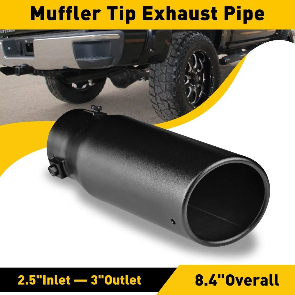 Universal Black Stainless Steel Exhaust Pipe Tail Muffler Tip