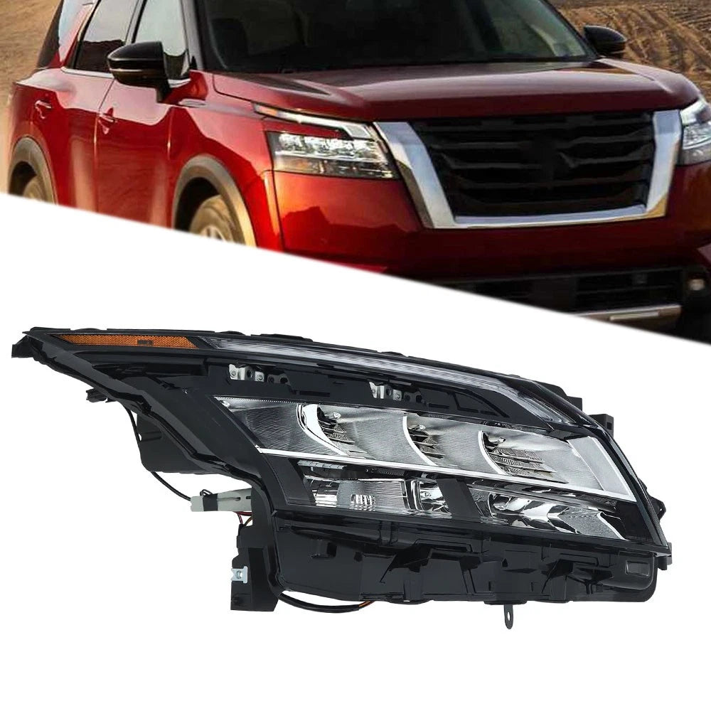 Headlight for Nissan Pathfinder (2022â2023) LED Chrome Bezel Right Side