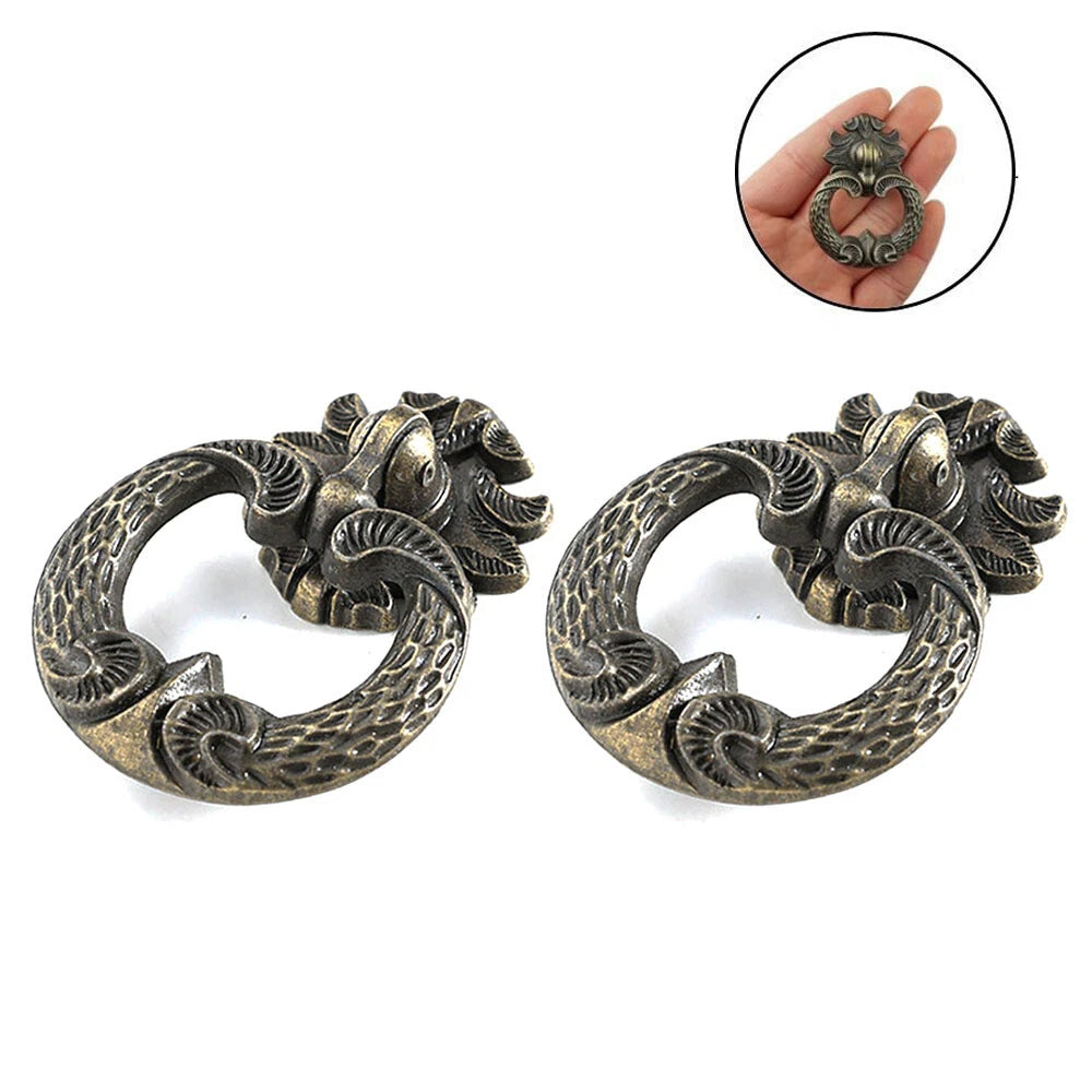 Set of 10 Vintage Door Drop Ring Pull Knobs for Kitchen Cupboard Drawer