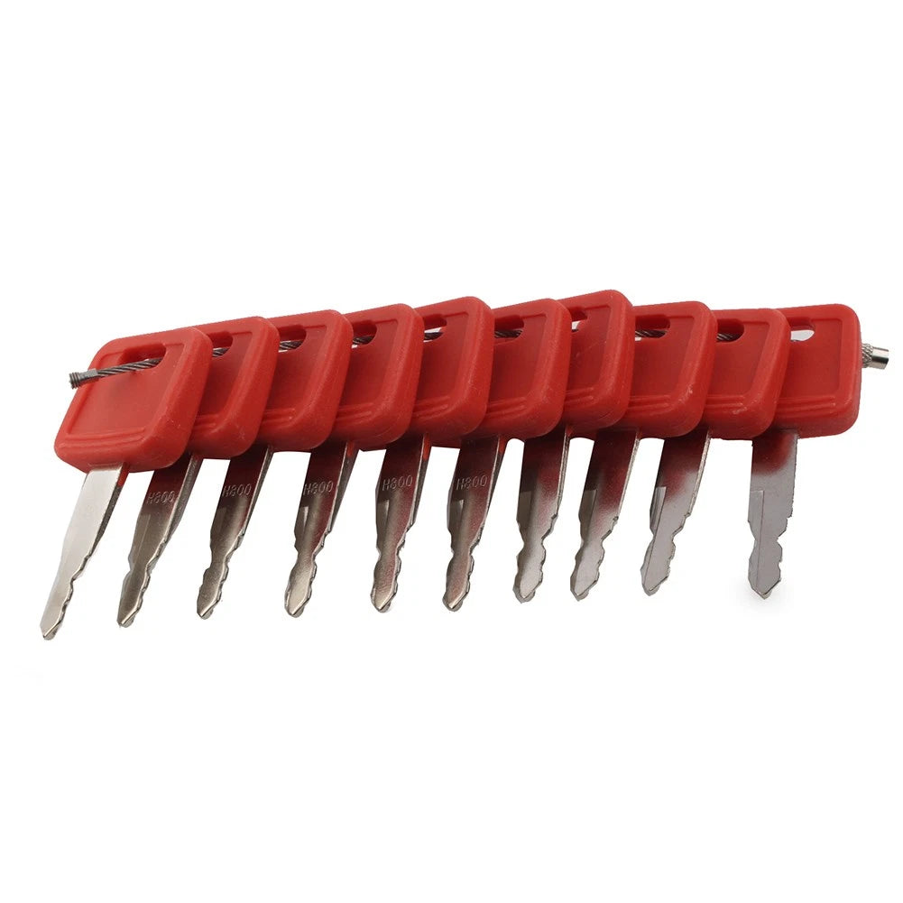 10pcs Ignition Key Set for John Deere Excavator (#AT194969, #AT147803, #H800)