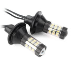 Pair 3156 Dual Color 4014 60SMD DRL Switchback LED Turn Signal Bulbs for
