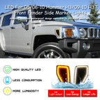 Set of 2 Smoked LED Front Fender Side Marker Lights for Hummer H3 (2005–2010)