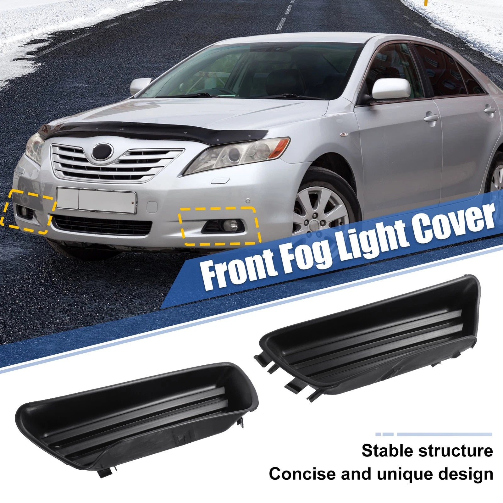 1 Pair Fog Light Cover No. 5212806050/5212706050 for Toyota Camry (2007–2009)