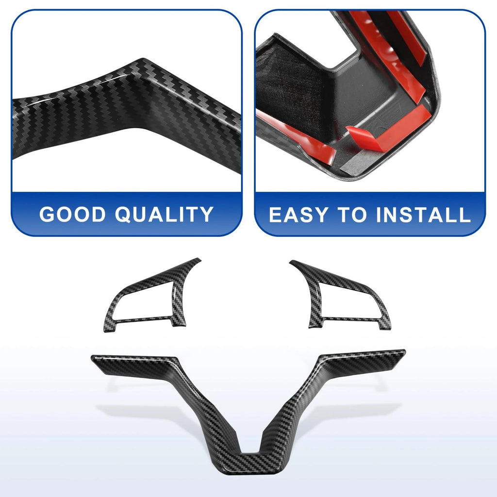 3pcs Steering Wheel Cover for Nissan Altima (2019–2020) Carbon Fiber