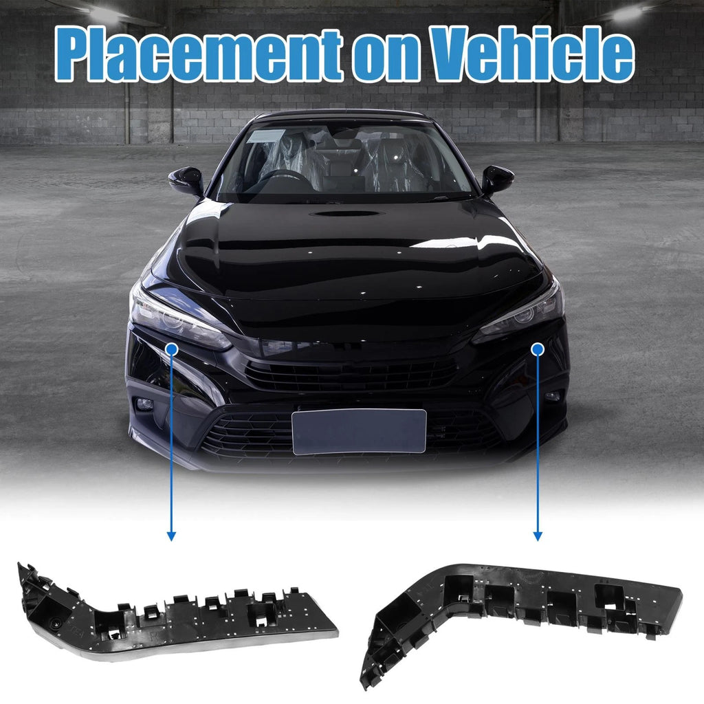 2X Front Bumper Bracket Mounting Support for Honda Civic (2016–2021)