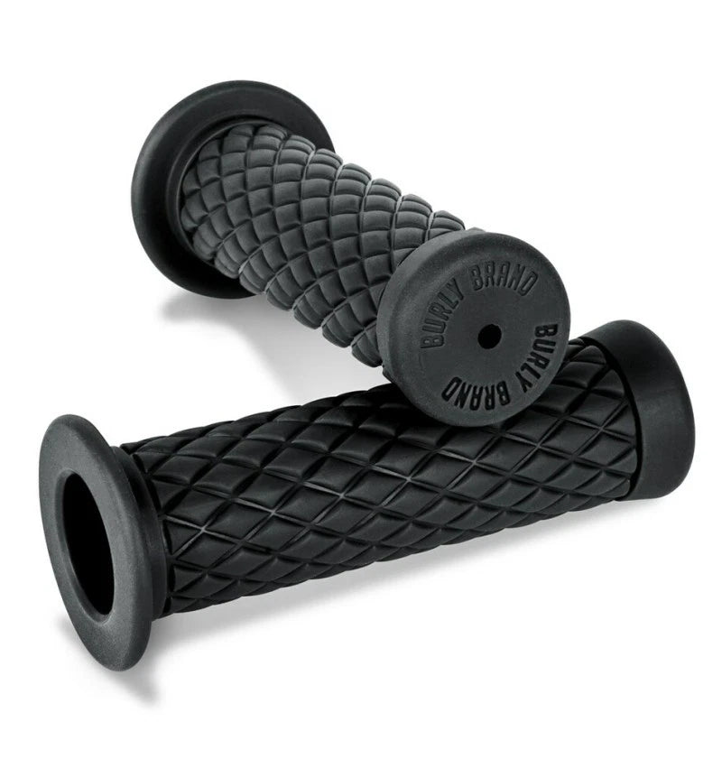 Rubber Diamondback Grips 7/8 in - Black for Motorcycles (Street)