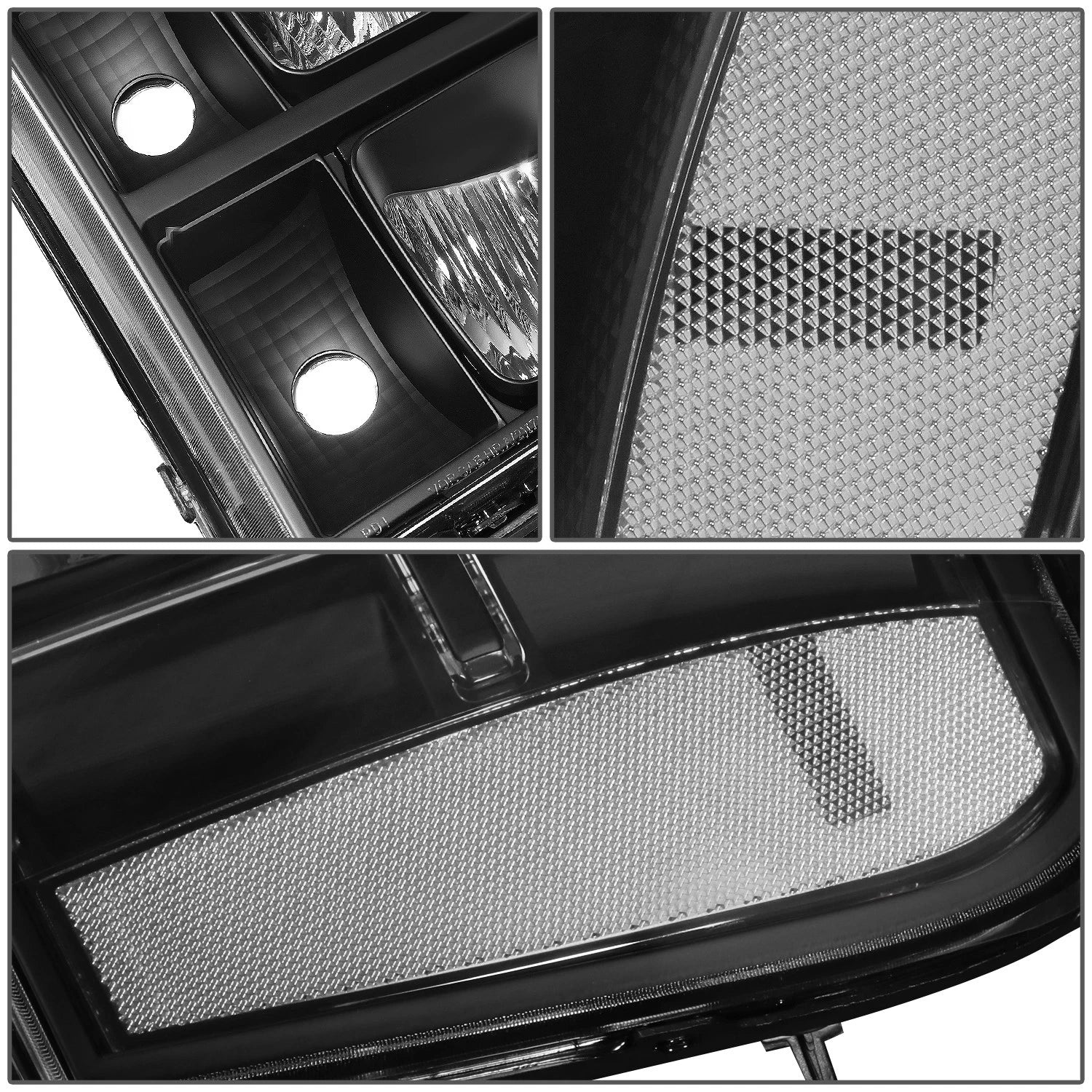 2X Headlight Lamps for GMC Sierra 1500 (2007–2013) Black/Clear Signal