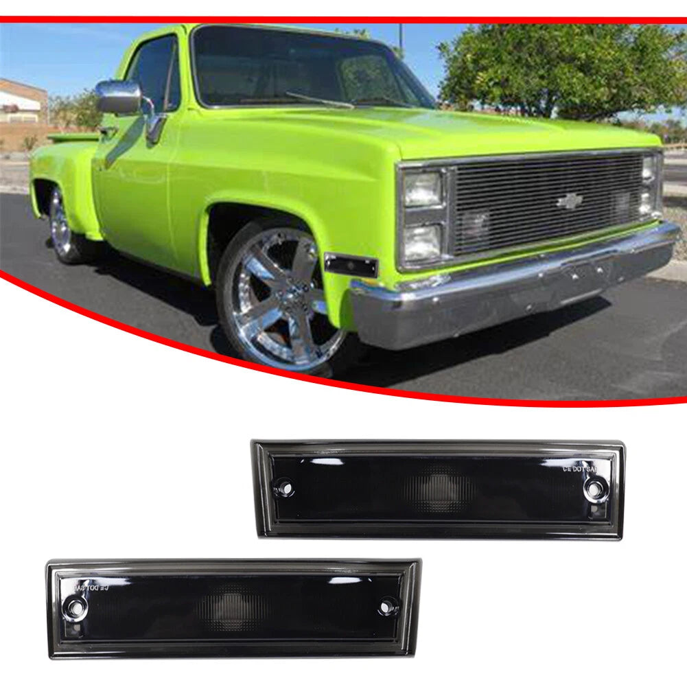 Smoked Front Side Marker Lights for Chevrolet C10 C20 C30 GMC C1500 C2500 (1981–1991)