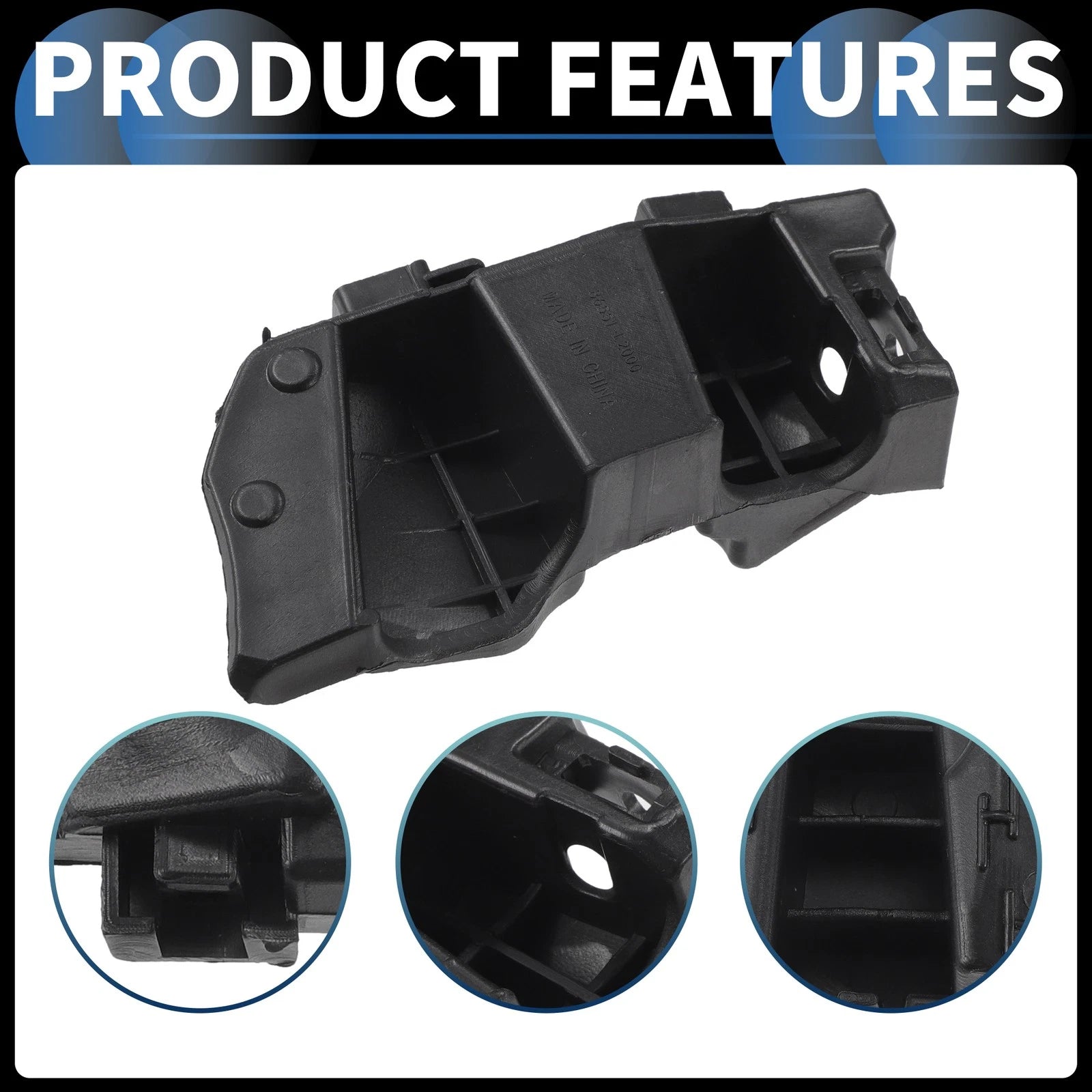 1 Pair Front Bumper Retainer Bracket for Kia K5 (2020–2022) Black ABS