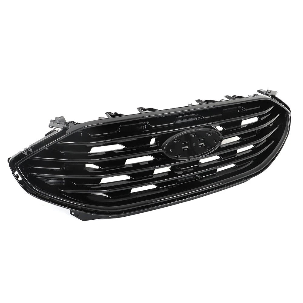 Front Grille Bumper Upper for Ford Edge (2019–2022) Gloss Black Plastic