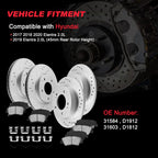 Front Rear Disc Brake Rotors Pads for Hyundai Elantra (2017–2020)