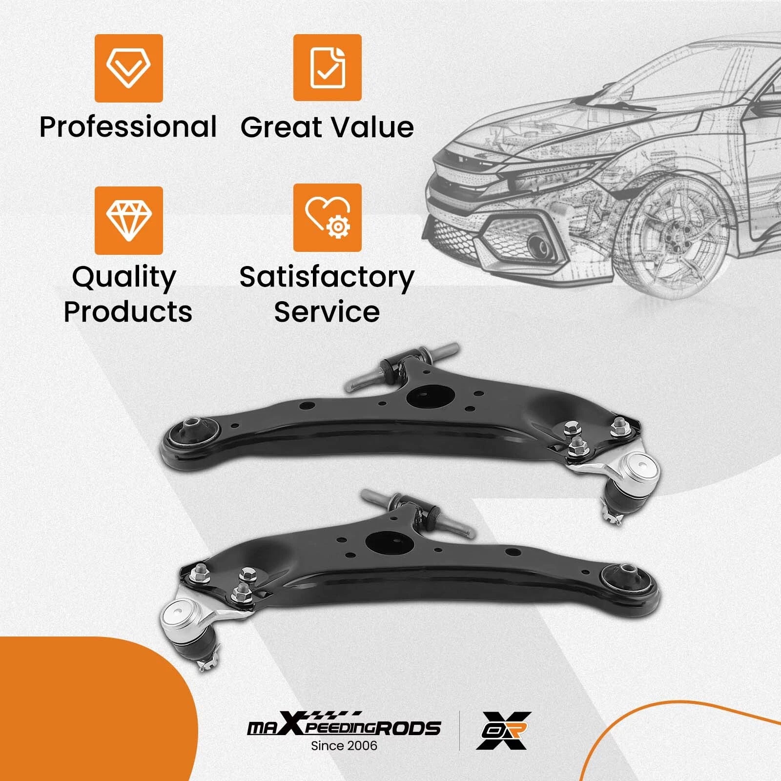 2X Front Lower Control Arm Suspension for Toyota Sienna (2011-2020)