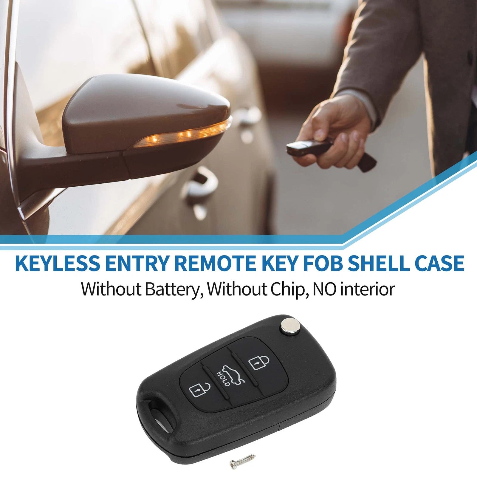3 Buttons Keyless Entry Remote Key Fob Shell Case for Hyundai I20 I30 I35