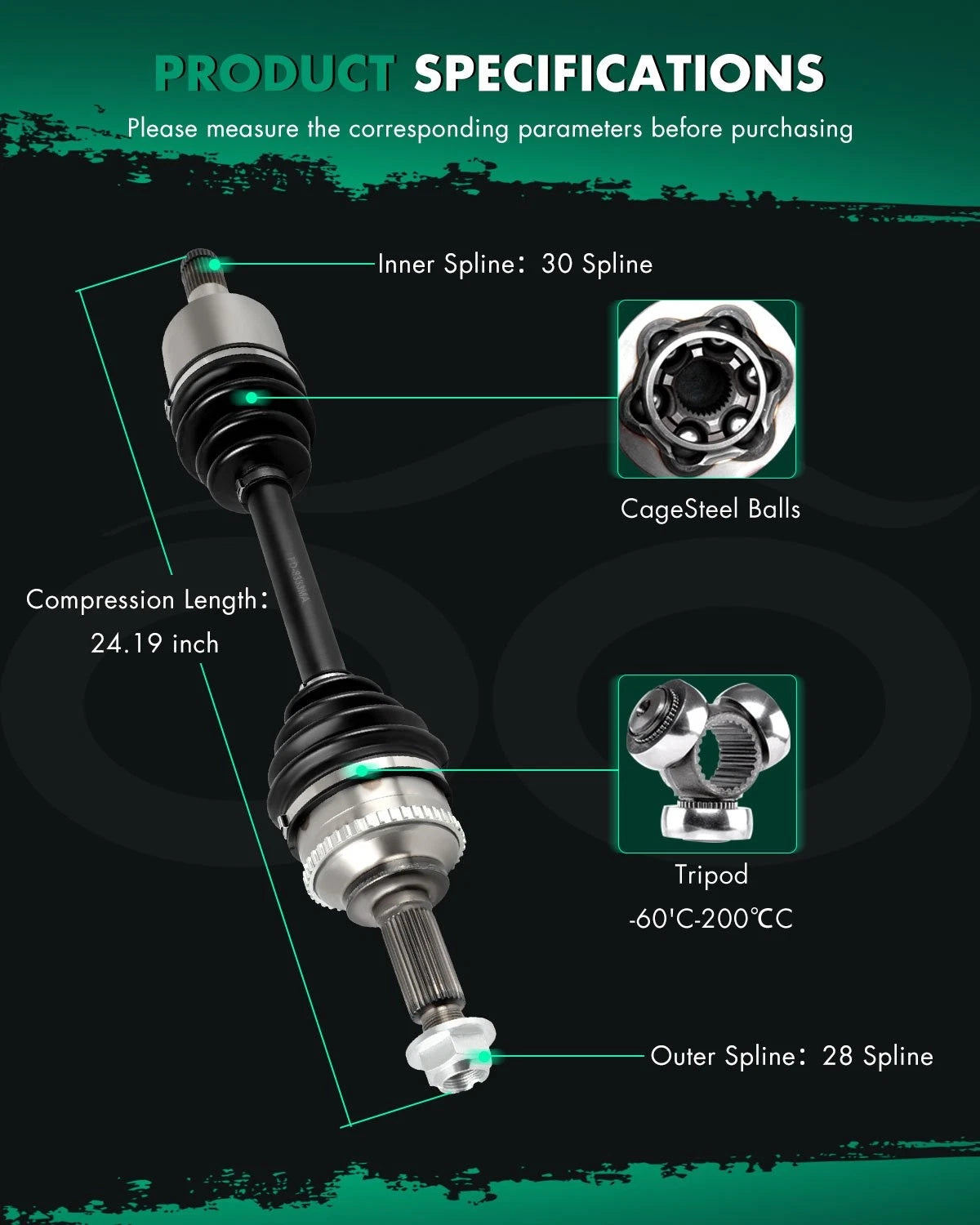CV Axle for Ford Escape Mazda Tribute (2005–2008) Front Left 2.3L Manual