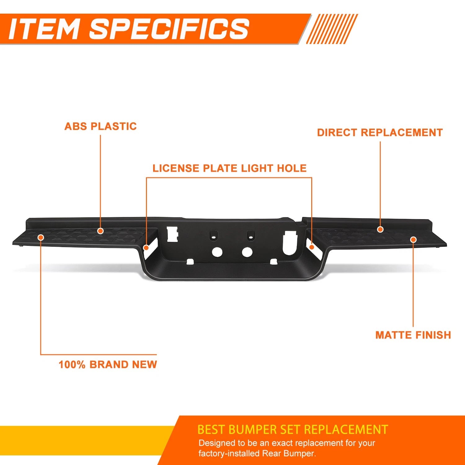 Matte Textured Rear Bumper Step Pad for Ram 2500 3500 (2019–2026) 68525077AA