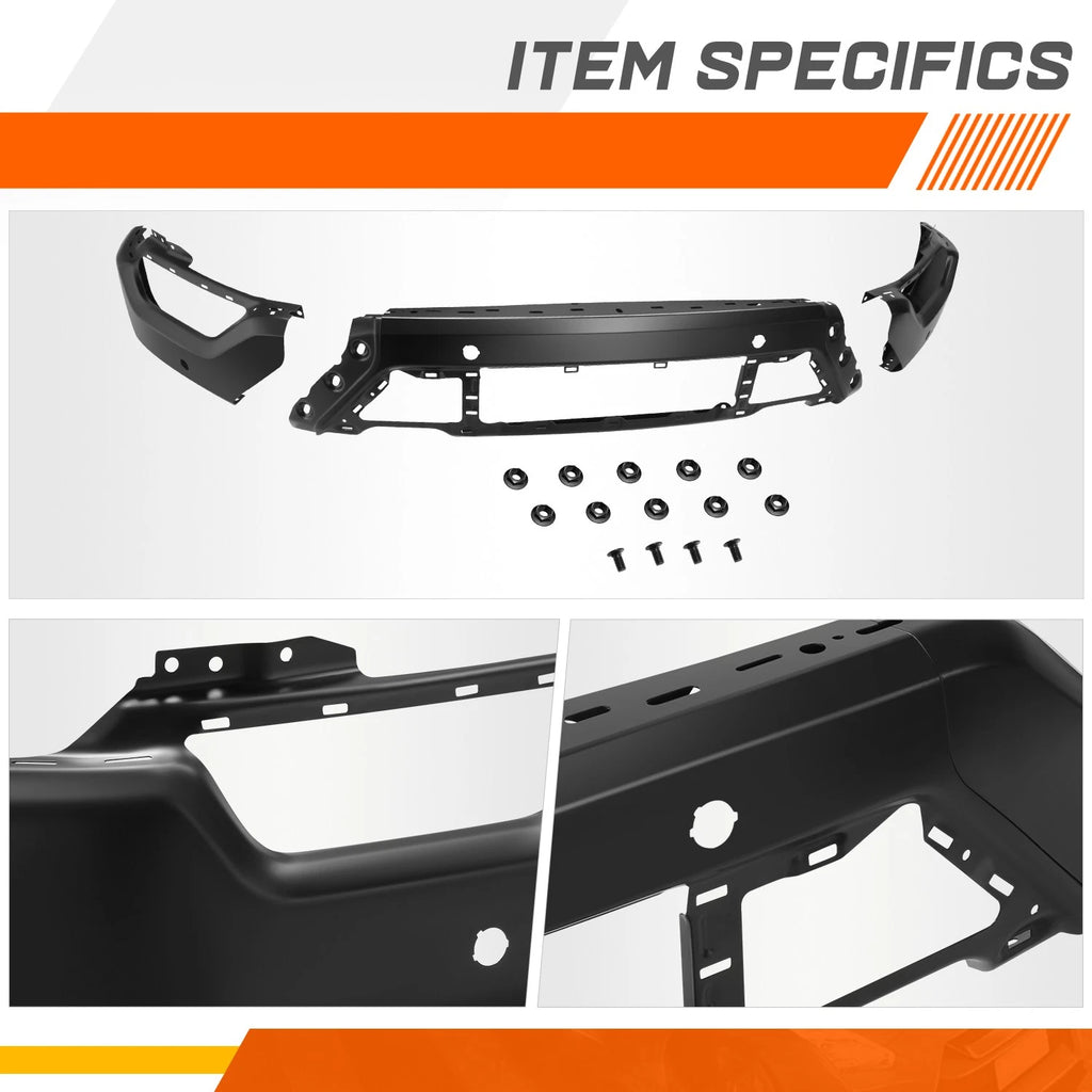 Front Bumper Face Bar for Ford F-150 (2021–2023) w/Park Sensor & Fog Light Holes