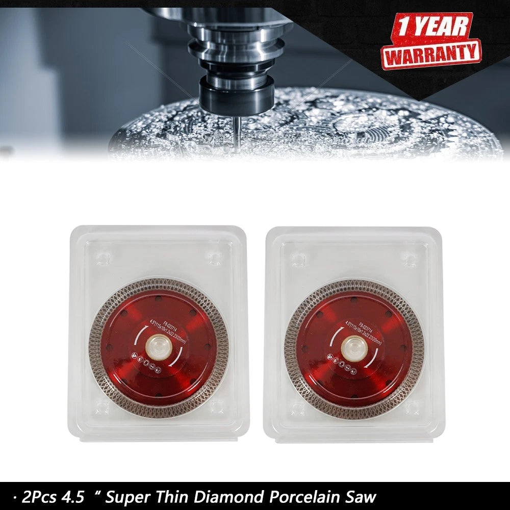 2Pcs 4.5 Inch Diamond Porcelain Saw Blade for Ceramic Cutting
