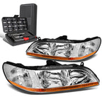 Pair of Chrome Amber Signal Headlights for Honda Civic (1998–2002)